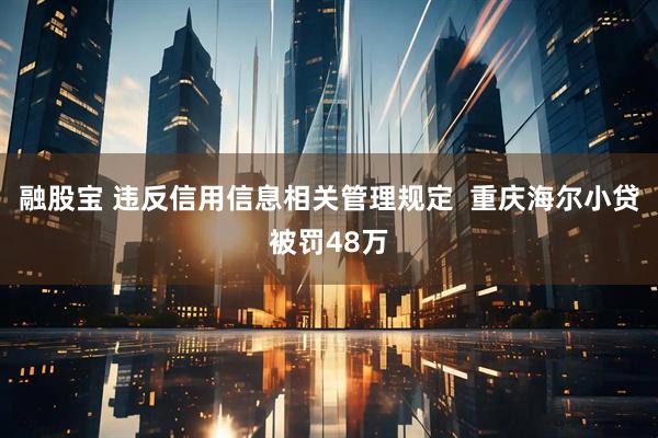 融股宝 违反信用信息相关管理规定  重庆海尔小贷被罚48万