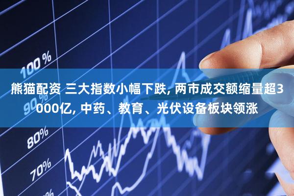 熊猫配资 三大指数小幅下跌, 两市成交额缩量超3000亿, 中药、教育、光伏设备板块领涨