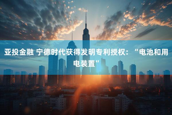 亚投金融 宁德时代获得发明专利授权：“电池和用电装置”