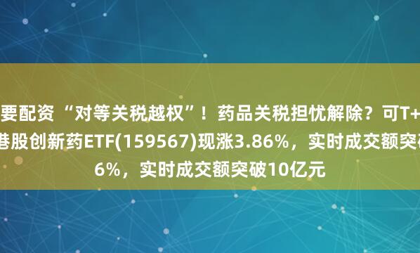 要配资 “对等关税越权”！药品关税担忧解除？可T+0交易的港股创新药ETF(159567)现涨3.86%，实时成交额突破10亿元